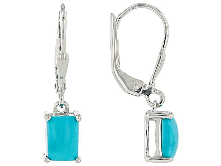 Sleeping Beauty Turquoise Lever Back Earring in Sterling Silver For Women  Gifts