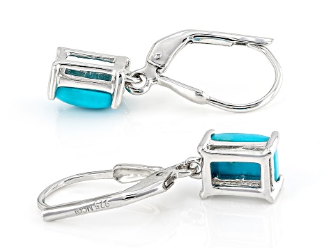 Sleeping Beauty Turquoise Rhodium Over Sterling Silver Earrings