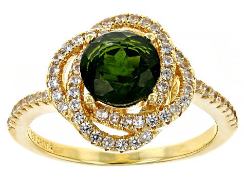 Green Chrome Diopside 18k Yellow Gold Over Sterling Silver Ring 1.99ctw