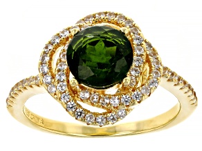 Green Chrome Diopside 18k Yellow Gold Over Sterling Silver Ring 1.99ctw