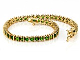 Green Chrome Diopside 18k Yellow Gold Over Sterling Silver Bracelet 6.86ctw