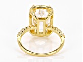 Lab Created White Sapphire 18k Yellow Gold Over Sterling Silver Ring 10.75ctw