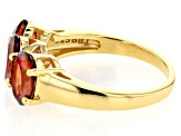 Red Labradorite 18k Yellow Gold Over Sterling Silver  Ring 2.83ctw