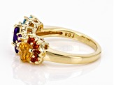 Multi-stone 18k Yellow Gold Over Sterling Silver Ring 0.99ctw