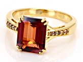 Red Labradorite With Red Diamond 18k Yellow Gold Over Sterling Silver Ring 2.57ctw