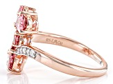 Pink Tourmaline With Diamond Accent 18k Rose Gold Over Sterling Silver Ring 1.36ctw
