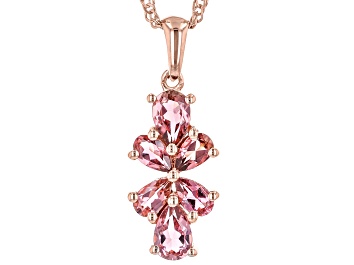 Picture of Pink Tourmaline 18k Rose Gold Over Silver Pendant With Chain 1.29ctw