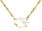 White Herkimer Quartz 18k Yellow Gold Over Sterling Silver Necklace