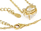 White Herkimer Quartz 18k Yellow Gold Over Sterling Silver Necklace