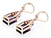 Purple Fluorite 18k Rose Gold Over Silver Earrings 8.93ctw