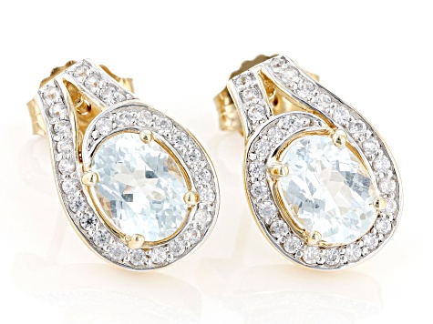 Blue Apatite 18K Yellow Gold Over Silver Earrings 2.36ctw