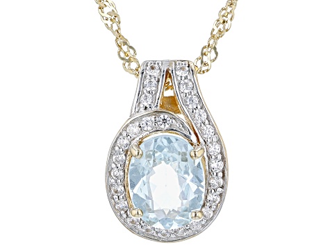 Blue Apatite 18K Yellow Gold Over Sterling Silver Pendant With Chain 1.60ctw