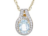 Blue Apatite 18K Yellow Gold Over Sterling Silver Pendant With Chain 1.60ctw