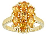 Orange Mandarin Garnet 18K Yellow Gold Over Silver Ring. 1.73ctw