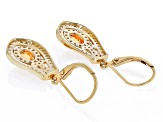 Mandarin Garnet And White Zircon 18k Yellow Gold Over Silver Earrings 2.10ctw