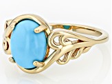 Blue Sleeping Beauty Turquosie 18k Yellow Gold Over Sterling Silver Ring