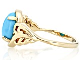 Blue Sleeping Beauty Turquosie 18k Yellow Gold Over Sterling Silver Ring