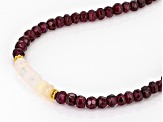 Garnet With Ethiopian Opal 18k Yellow Gold Over Sterling Silver Necklace