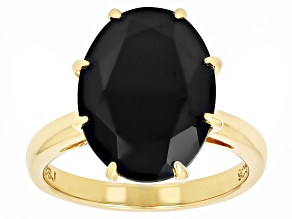 Black Spinel 18k Yellow Gold over Sterling Silver Ring 8.50ct