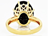 Black Spinel 18k Yellow Gold over Sterling Silver Ring 8.50ct