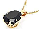 Black Spinel 18k Yellow Gold Over Sterling Silver Pendant With Chain 8.50ct