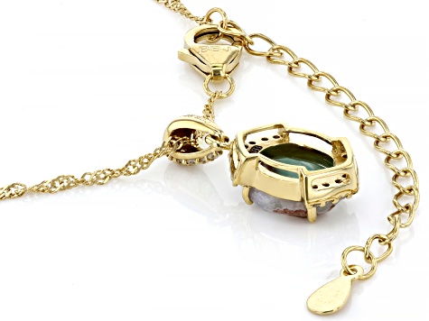 Aquaprase® 18k Gold Over Sterling Silver Pendant With Chain 0.25ctw