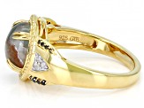 Aquaprase® 18k Gold Over Sterling Silver Men's Ring 0.13ctw