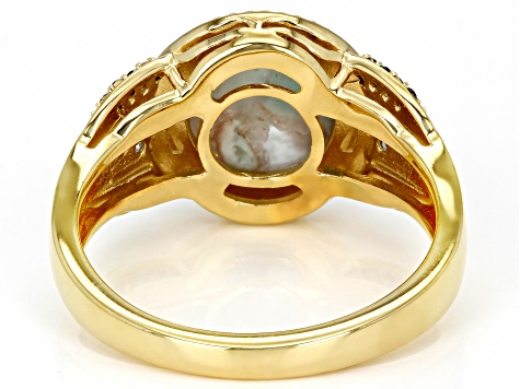 Aquaprase® 18k Gold Over Sterling Silver Men's Ring 0.13ctw