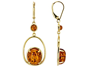 Picture of Amber 18k Yellow Gold Over Sterling Silver Earrings