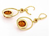 Amber 18k Yellow Gold Over Sterling Silver Earrings