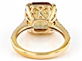 Champagne Quartz With White Zircon 18k Yellow Gold Over Sterling Silver 5.39ctw