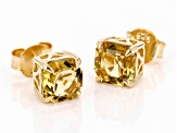Champagne Quartz 18k Yellow Gold Over Sterling Silver Earrings 4.25ct