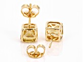 Champagne Quartz 18k Yellow Gold Over Sterling Silver Earrings 4.25ct