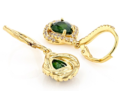 Chrome Diopside With White Zircon 18k Yellow Gold Over Sterling Silver ...