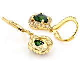 Chrome Diopside With White Zircon 18k Yellow Gold Over Sterling Silver Earrings 3.44ctw