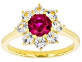 Lab Created Ruby With Lab Created Sapphire 18k Yellow Gold Over Sterling Silver Ring 1.75ctw