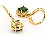 Chrome Diopside With White Zircon 18k Yellow Gold Over Sterling Silver Earrings 2.71ctw