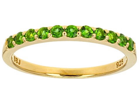 Chrome Diopside 18k Yellow Gold Over Sterling Silver Ring 0.28ctw