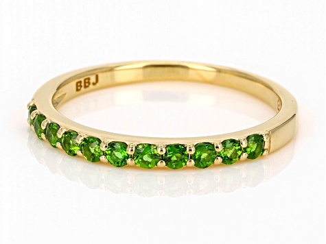 Chrome Diopside 18k Yellow Gold Over Sterling Silver Ring 0.28ctw