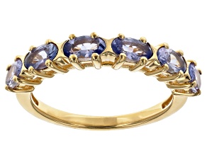 Tanzanite With 18k Yellow Gold Over Sterling Silver Ring 1.06ctw