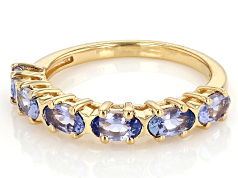 Tanzanite With 18k Yellow Gold Over Sterling Silver Ring 1.06ctw 