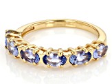 Tanzanite With 18k Yellow Gold Over Sterling Silver Ring 1.06ctw