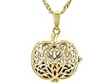 Citrine And Smoky Quartz 18k Yellow Gold Over Sterling Silver Prayer Box Pendant With Chain 2.00ctw