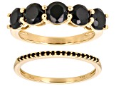 Black Spinel 18k Yellow Gold Over Sterling Silver Ring 2.86ctw