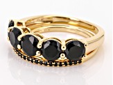 Black Spinel 18k Yellow Gold Over Sterling Silver Ring 2.86ctw