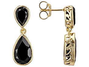 Black Spinel 18k Yellow Gold Over Sterling Silver Earrings 12.24ctw