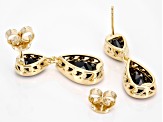 Black Spinel 18k Yellow Gold Over Sterling Silver Earrings 12.24ctw