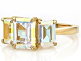 Mercury Mystic Topaz® 18k Yellow Gold Over Sterling Silver Ring 4.59ctw