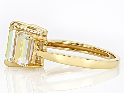 Mercury Mystic Topaz® 18k Yellow Gold Over Sterling Silver Ring 4.59ctw