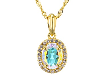 Picture of Mercury Mist® Topaz 18k Yellow Gold Over Sterling Silver Pendant With Chain 2.06ctw